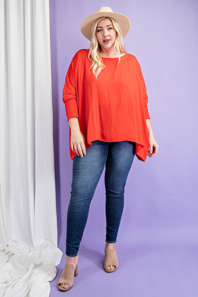 Smocked Cuff Dolman Top