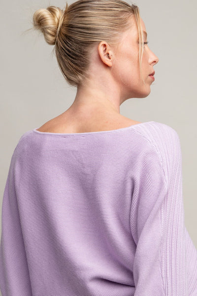 Ribbed Knit V-Neck Sweater