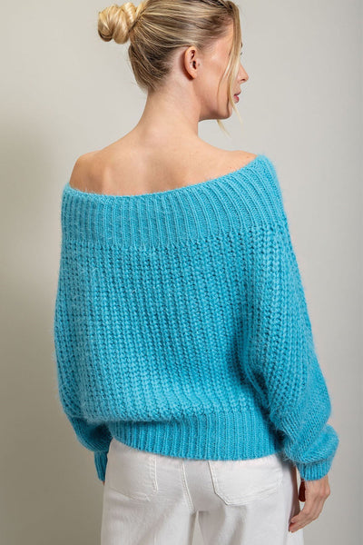 Off Shoulder Mohair Sweater