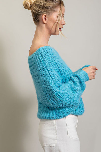 Off Shoulder Mohair Sweater