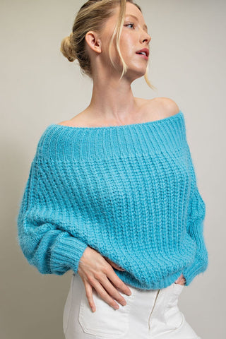 Off Shoulder Mohair Sweater