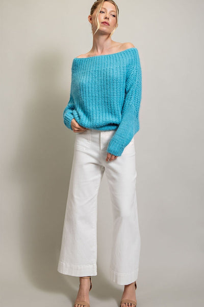 Off Shoulder Mohair Sweater