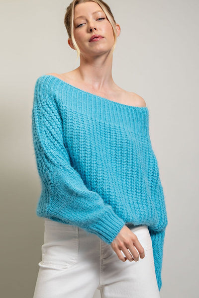 Off Shoulder Mohair Sweater