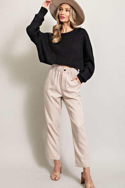 Black Cropped Knit Sweater