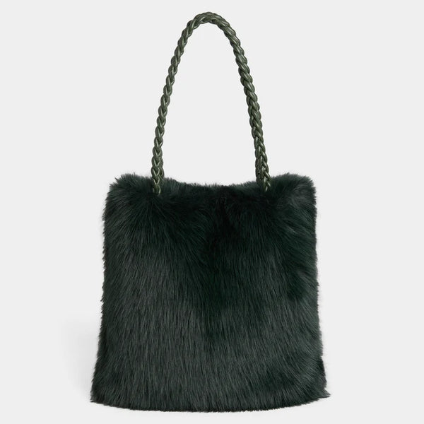 Black Faux Fur Tote