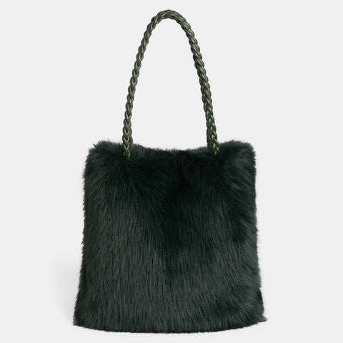 Black Faux Fur Tote