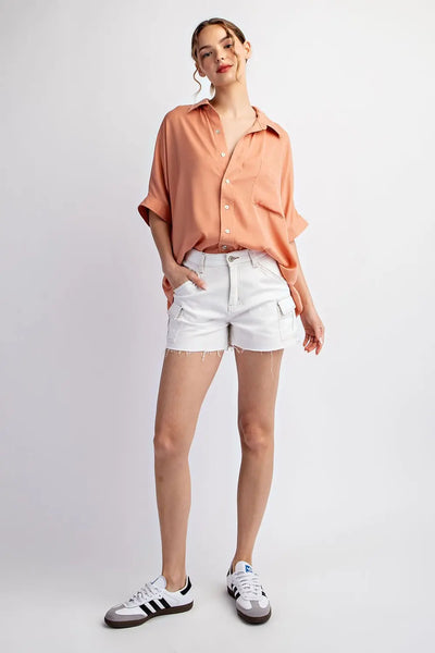 Apricot Button Down Top