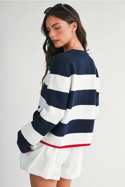 Coastal Striped Crewneck Sweater