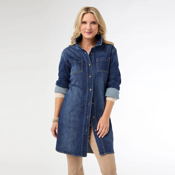 Bamboo Cotton Button Front Shacket