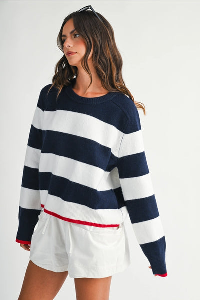 Coastal Striped Crewneck Sweater
