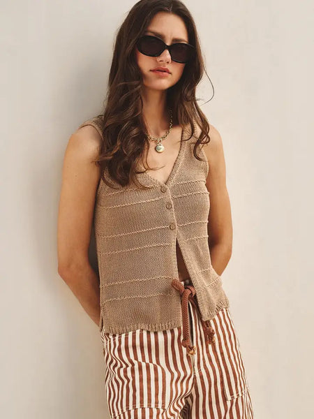 Khaki Knit Vest Top
