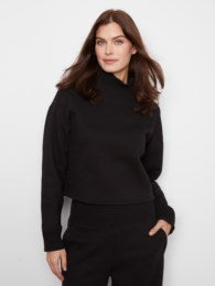 Mock Neck Top w/Rib Detail