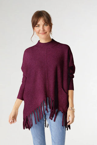 Luxe Flowy Mock Neck Fringe Sweater