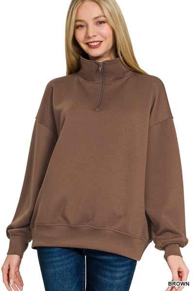 Brown 1/2 Zip Pullover