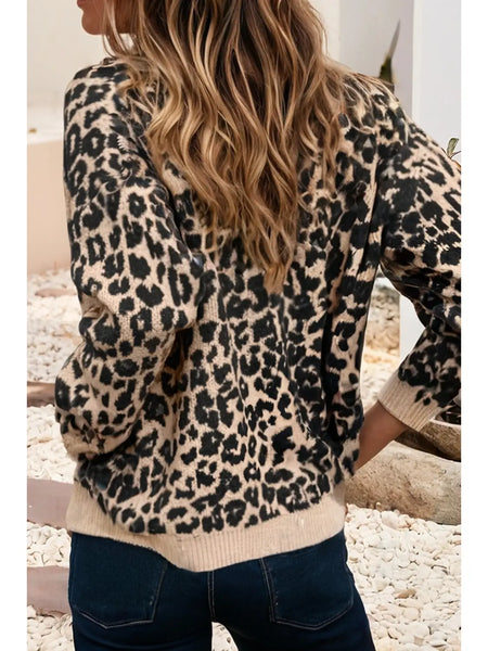 Animal Print Short Cardigan