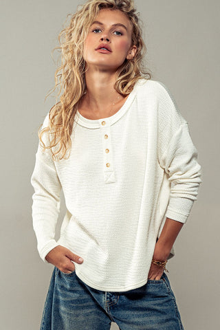 Cream Textured Henley