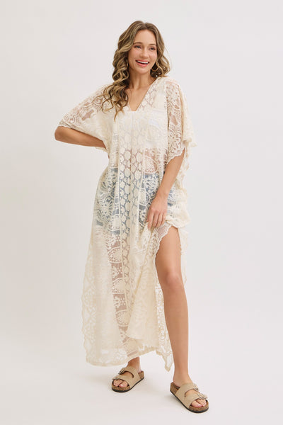 Lace Embroidered Caftan