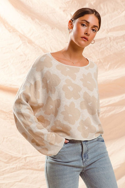 Loose Fit Floral Sweater