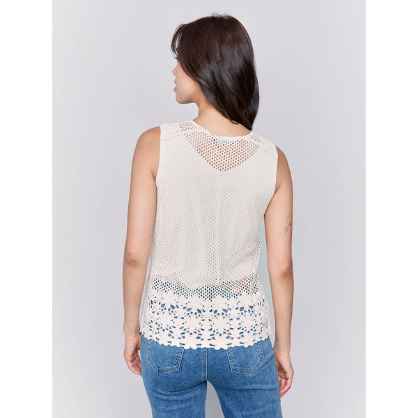 Crochet Vest Top-Natural