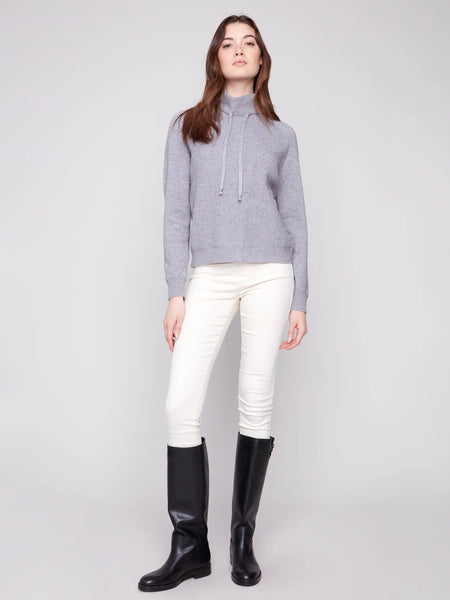 Heather Gray Cowl Neck Knit Sweater