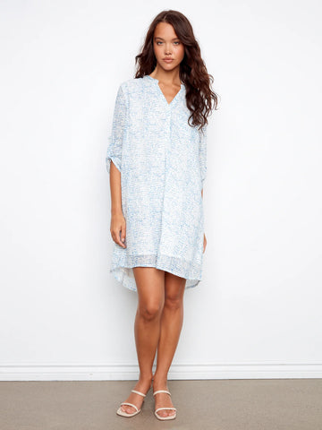3/4 Sleeve Henley Dress