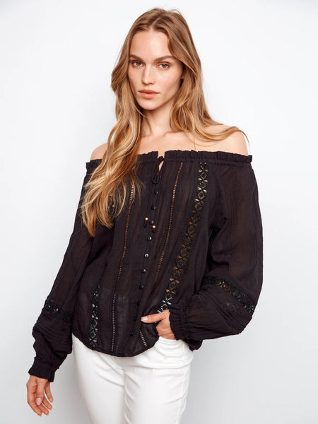 Cotton Voile Off Shoulder Top