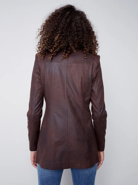 Chocolate Faux Suede Jacket