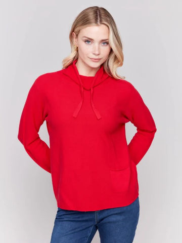 Mock Neck Sweater w/Front Pockets