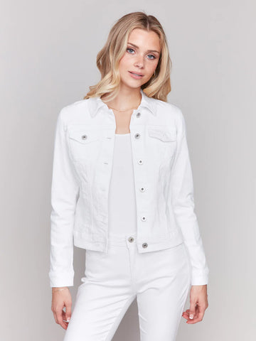 White Stretch Denim Jacket