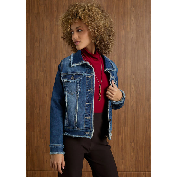 Soft Denim Jacket w/Fringe
