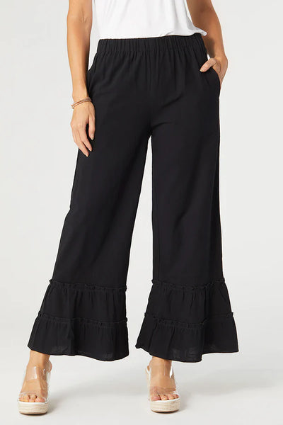 Black Tiered Ruffle Pants