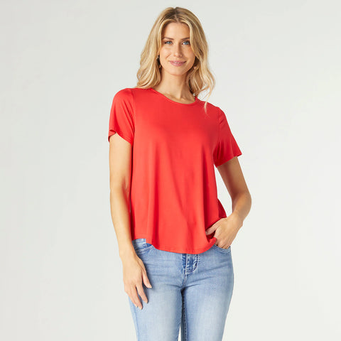 Red Pleat Back Tee