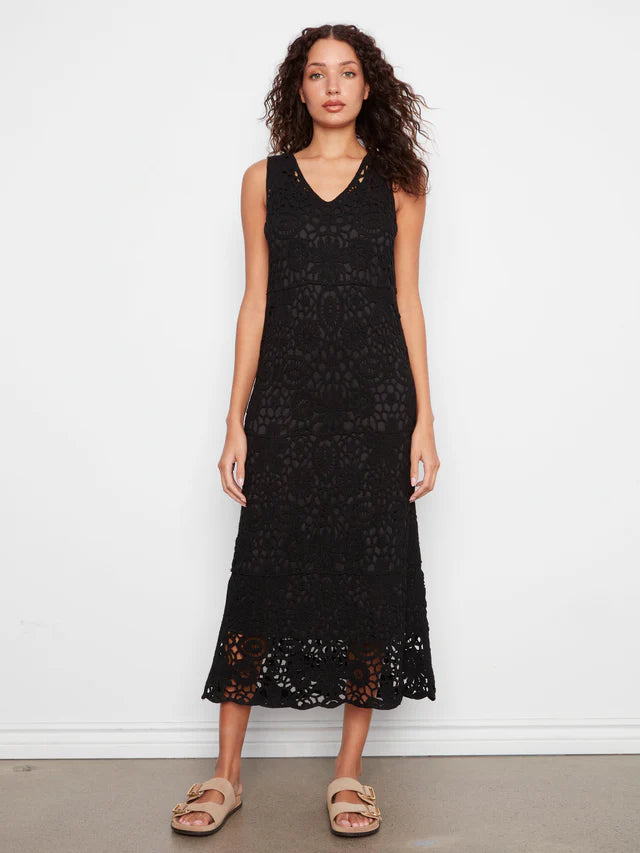 Black Crochet Lined Dress