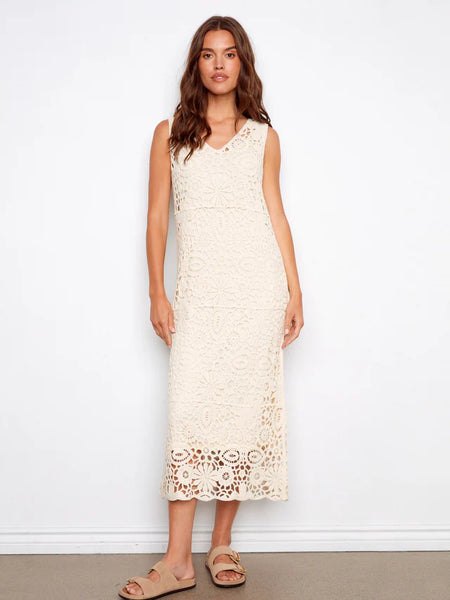 Natural Lined Crochet Dress