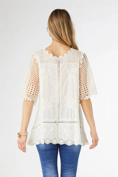 Cream Crochet Tunic