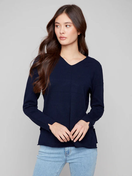 Super Soft Navy V-Neck Sweater