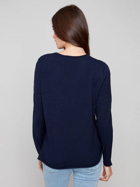 Super Soft Navy V-Neck Sweater