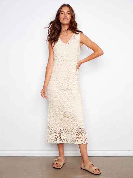 Natural Lined Crochet Dress