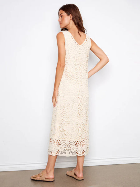 Natural Lined Crochet Dress