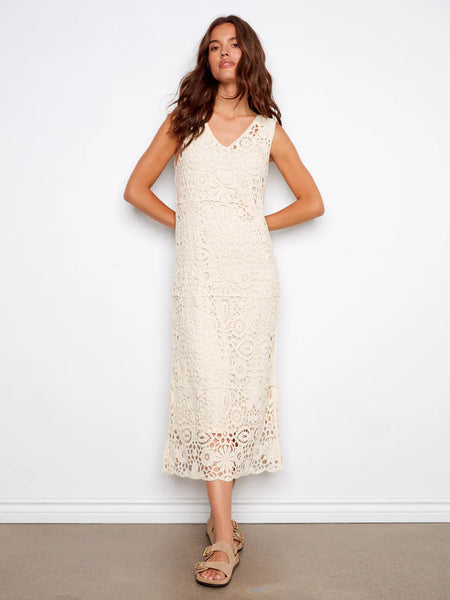 Natural Lined Crochet Dress