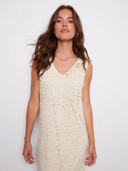 Natural Lined Crochet Dress
