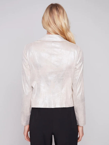 Champagne Faux Leather Jacket