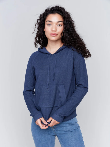 Denim Hoody Sweater w/Kangaroo Pocket