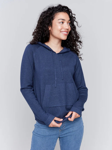 Denim Hoody Sweater w/Kangaroo Pocket