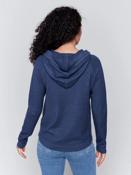 Denim Hoody Sweater w/Kangaroo Pocket