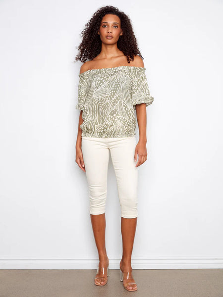 Printed Off Shoulder Top