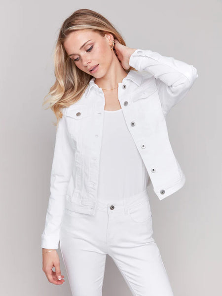 White Stretch Denim Jacket