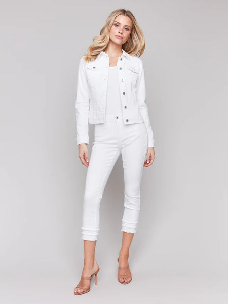 White Stretch Denim Jacket