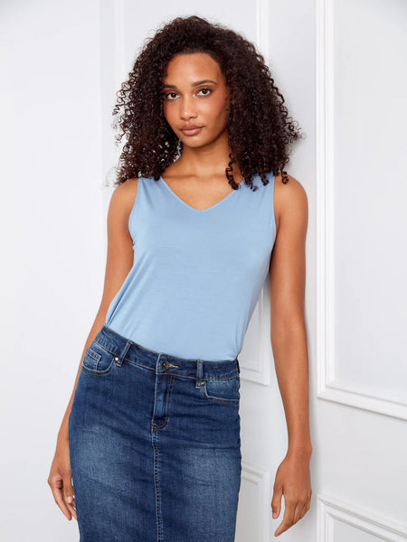 Stretch Denim Skort w/Frayed Hem