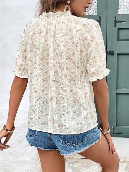 Ditsy Floral Bubble Sleeve Top